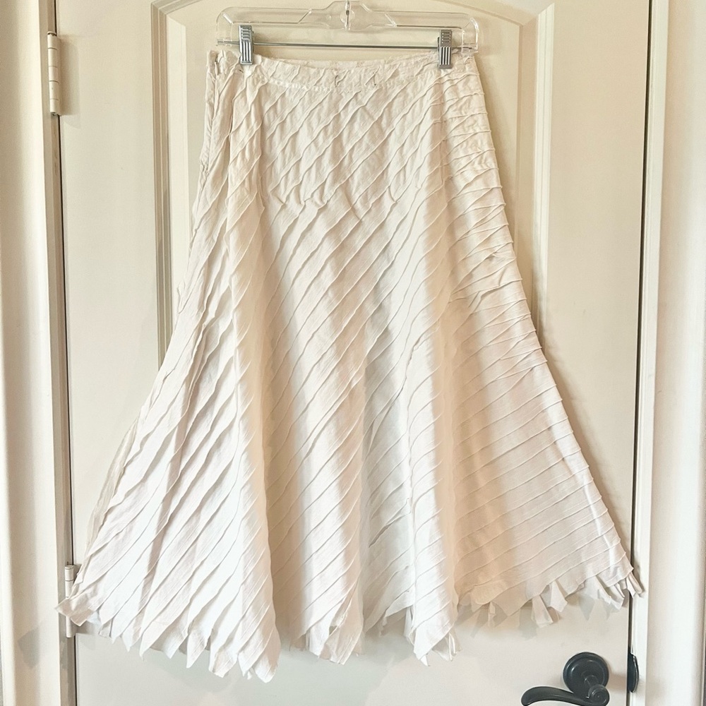 Ideology White Cotton Ruffle Midi Skirt Boho Scandi Style Size 2 - Picture 9 of 9